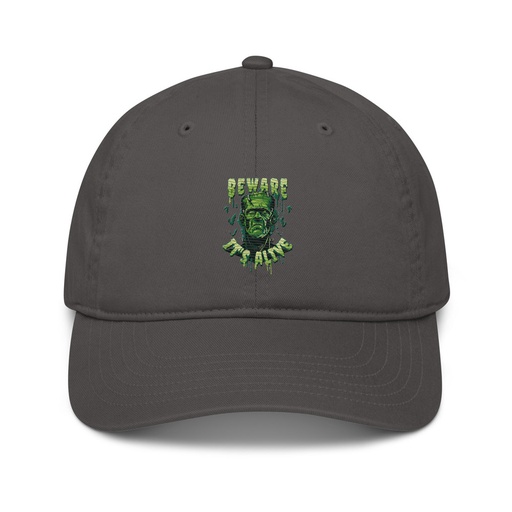 [ID: 491-G197] Beware of Frankenstein - Scary Halloween Organic Baseball Cap