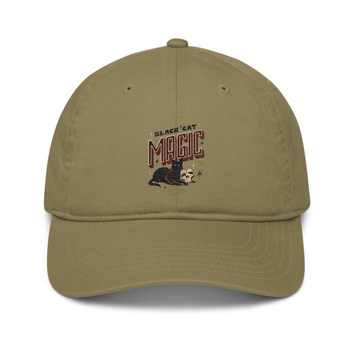 [ID: 491-G214] Black Cat Magic Organic Baseball Cap