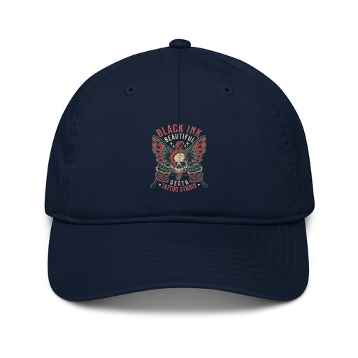[ID: 491-G225] BLACK INK TATTOO Organic Baseball Cap