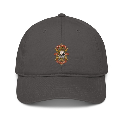 [ID: 491-G259] Born To Be Free - Skull Organic Baseball Cap