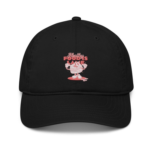 [ID: 491-G296] Burger Mascot Organic Baseball Cap