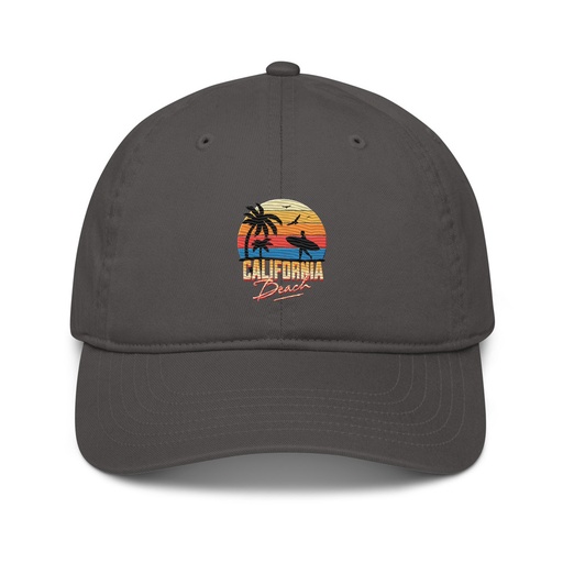 [ID: 491-G312] California Beach - Retro Surf Organic Baseball Cap