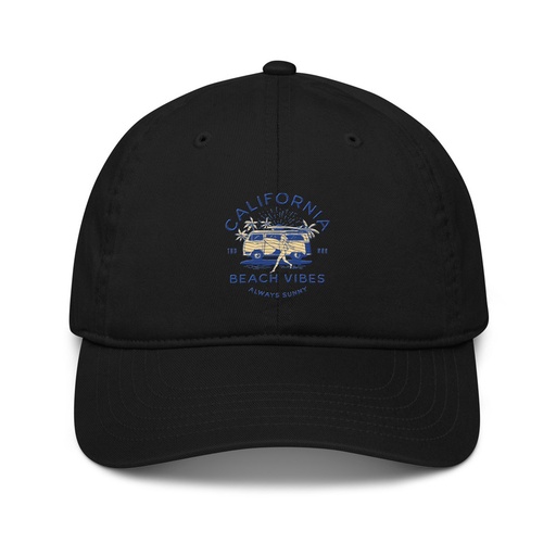 [ID: 491-G314] California Beach Vibes - Retro Camper Van Organic Baseball Cap