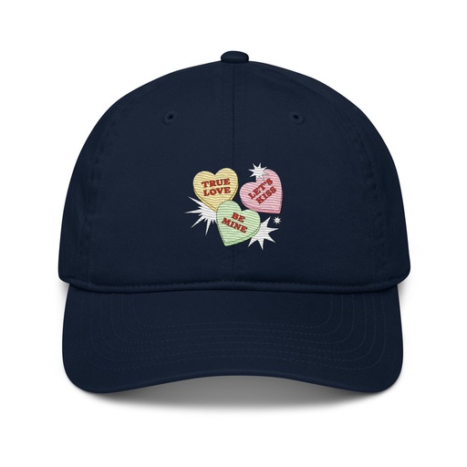 [ID: 491-G331] Candy Hearts - Valentine's Day Organic Baseball Cap