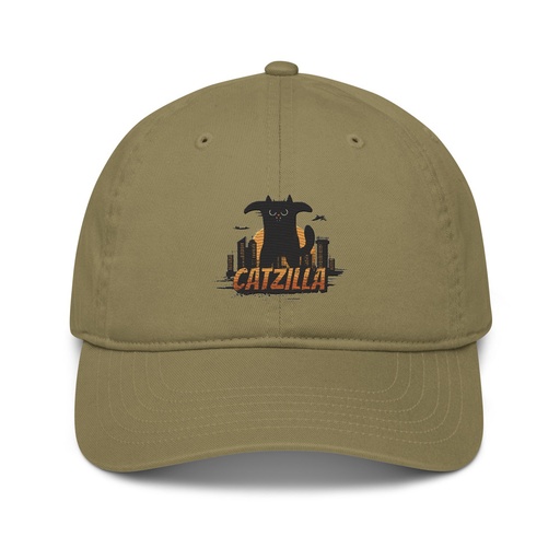 [ID: 491-G350] Catzilla - Funny Comic Animal Organic Baseball Cap