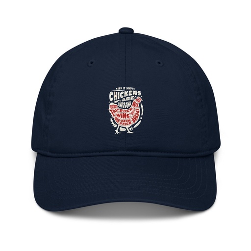 [ID: 491-G365] Chickens Are Awesome - Butcher Cuts Organic Baseball Cap