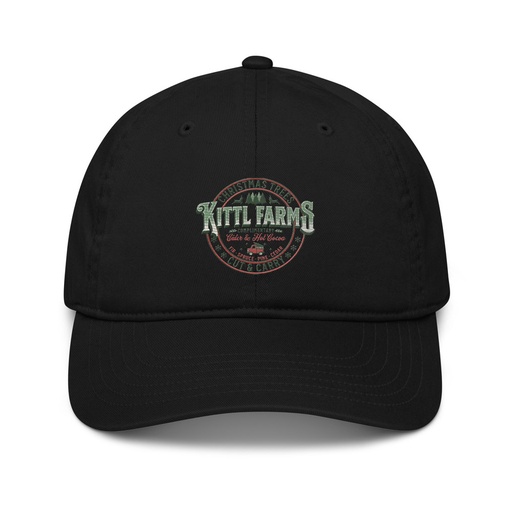 [ID: 491-G376] Christmas Tree Farm - Vintage Holiday Badge Organic Baseball Cap