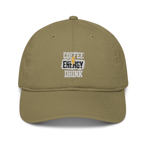 [ID: 491-G400] Coffee Energy Drink - Grunge Bolt Organic Baseball Cap