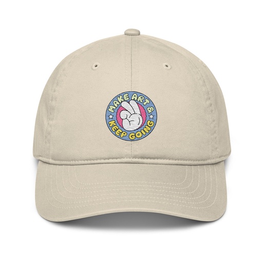 [ID: 491-G408] Colorful Fun Retro Style Badge Organic Baseball Cap
