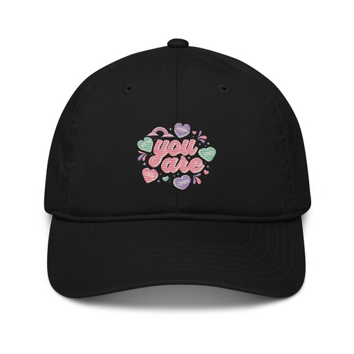 [ID: 491-G411] Colorful Self Love Affirmation - Heart Organic Baseball Cap