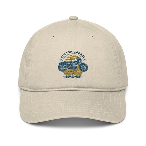 [ID: 491-G443] Custom Garage - Motorcycle Organic Baseball Cap