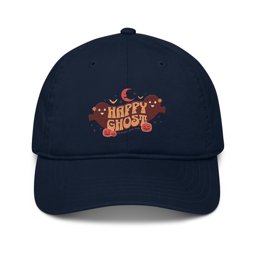 [ID: 491-G452] Cute Happy Ghost Organic Baseball Cap