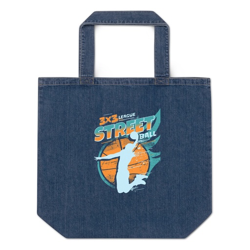 [ID: 528-G6] 3x3 Basketball League Organic Denim Tote Bag