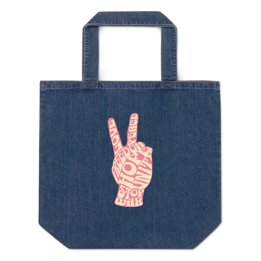 [ID: 528-G9] 60s challenge Organic Denim Tote Bag