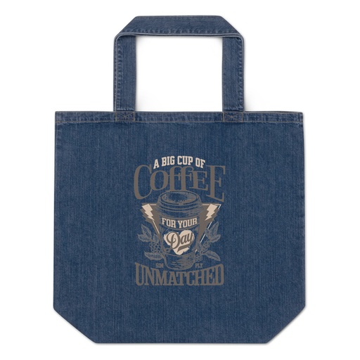[ID: 528-G15] A Big Cup of Coffee Organic Denim Tote Bag