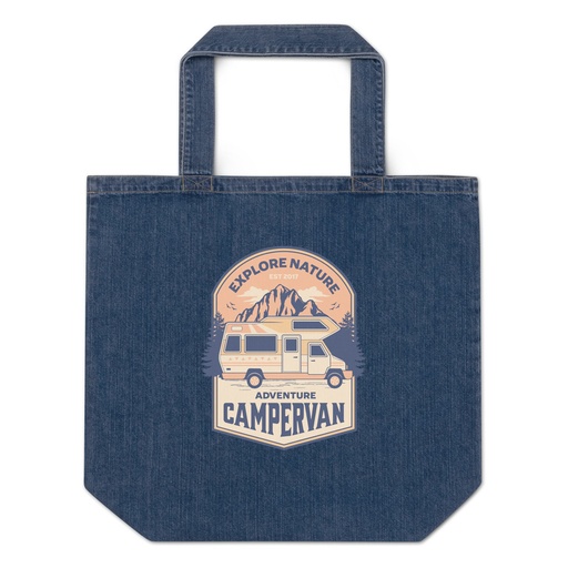 [ID: 528-G29] Adventure Campervan - Outdoor Organic Denim Tote Bag