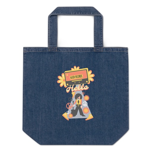 [ID: 528-G39] Alien Records  Organic Denim Tote Bag