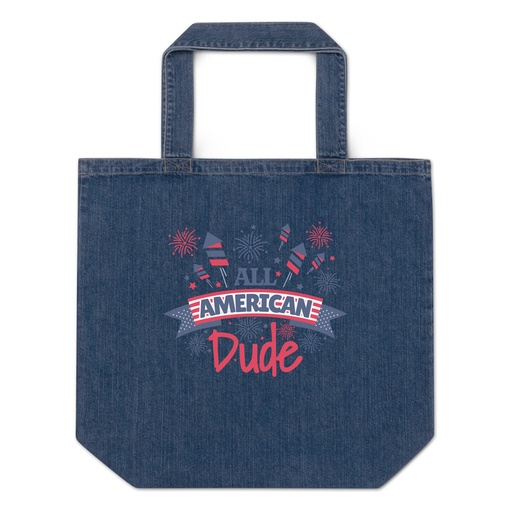 [ID: 528-G42] All American Organic Denim Tote Bag