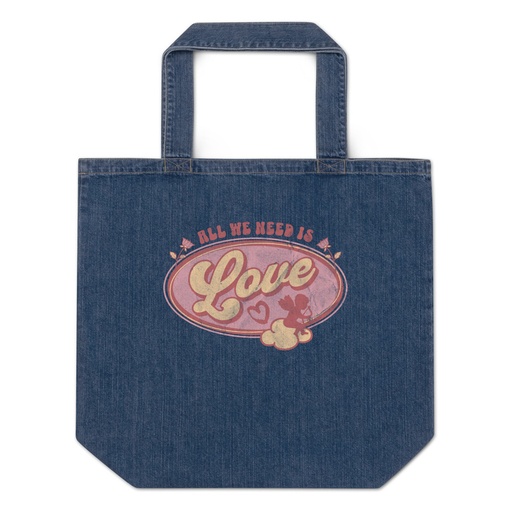 [ID: 528-G48] All We Need Is Love - Cupid Organic Denim Tote Bag