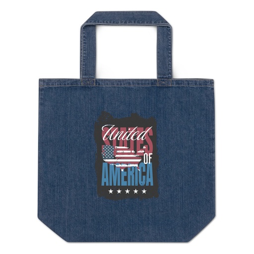 [ID: 528-G59] America (3) Organic Denim Tote Bag