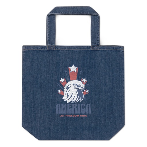 [ID: 528-G63] America Organic Denim Tote Bag