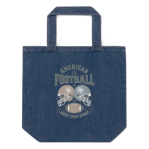 [ID: 528-G64] American All Star Football - Sports Helmet Organic Denim Tote Bag