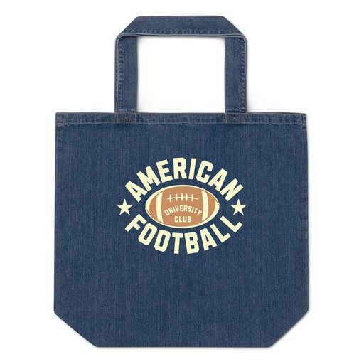 [ID: 528-G69] American Football - Athletic Sports Organic Denim Tote Bag