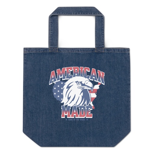 [ID: 528-G76] American Made Organic Denim Tote Bag