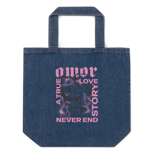 [ID: 528-G77] Amor Organic Denim Tote Bag