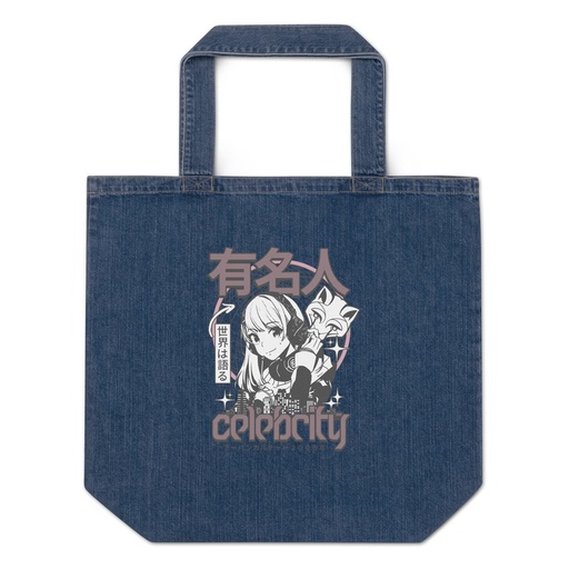 [ID: 528-G88] Anime Celebrity Girl - Japanese Cyber Streetwear Organic Denim Tote Bag