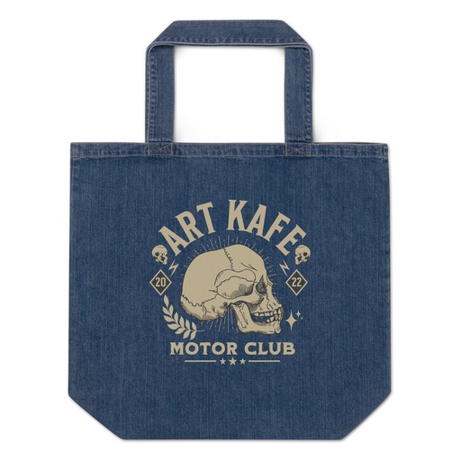 [ID: 528-G103] Art Kafe Motor Club Organic Denim Tote Bag
