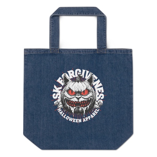 [ID: 528-G104] Ask Forgiveness Organic Denim Tote Bag