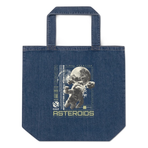 [ID: 528-G106] Asteroids Organic Denim Tote Bag