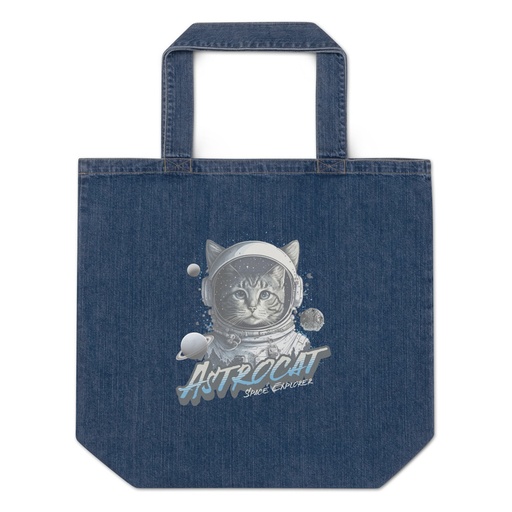 [ID: 528-G109] Astrocat Organic Denim Tote Bag
