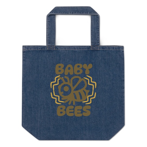 [ID: 528-G122] Baby Bees - Cute Insect Organic Denim Tote Bag