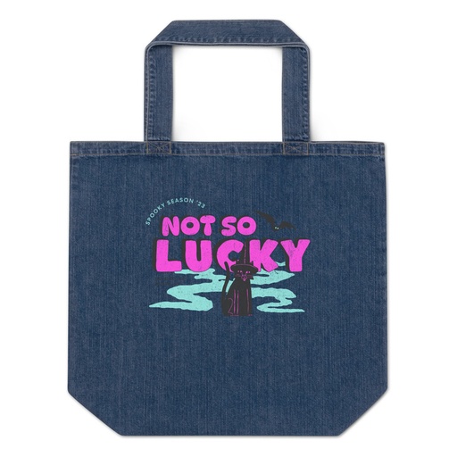 [ID: 528-G127] Bad Luck Kitty - Halloween Organic Denim Tote Bag