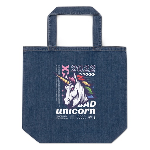 [ID: 528-G128] Bad Unicorn - Horse Organic Denim Tote Bag