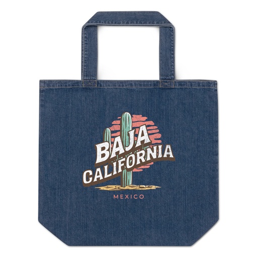 [ID: 528-G132] Baja Cali Mexico Organic Denim Tote Bag