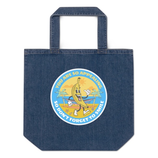 [ID: 528-G135] Banana project _-) Organic Denim Tote Bag