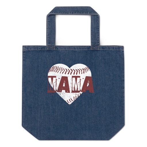 [ID: 528-G142] Baseball MAMA Organic Denim Tote Bag