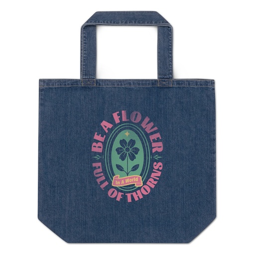 [ID: 528-G152] Be A Flower  Organic Denim Tote Bag