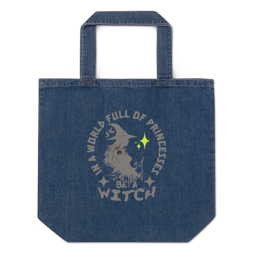 [ID: 528-G153] Be A Witch Organic Denim Tote Bag
