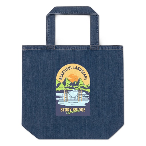 [ID: 528-G172] Beautiful Landscape - Outdoor Organic Denim Tote Bag
