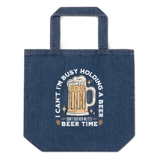 [ID: 528-G176] Beer Time - Father's Day Organic Denim Tote Bag