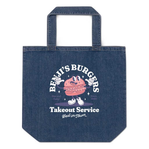 [ID: 528-G182] Benji's Burgers - Fast Food Organic Denim Tote Bag