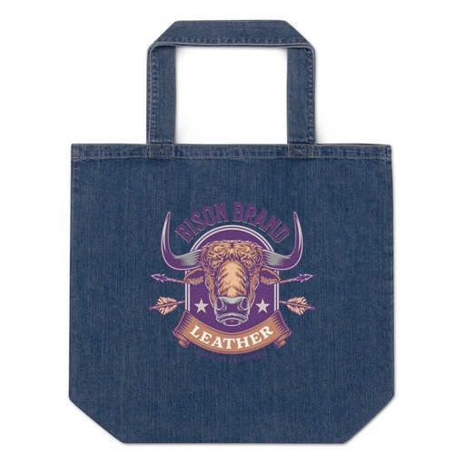 [ID: 528-G211] Bison Brand Leather - Animal Organic Denim Tote Bag