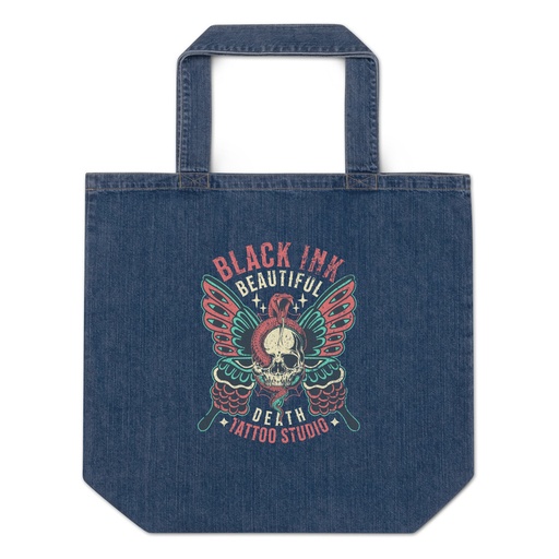 [ID: 528-G225] BLACK INK TATTOO Organic Denim Tote Bag