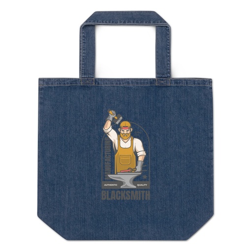 [ID: 528-G232] Blacksmith Workshop - Metalwork Organic Denim Tote Bag