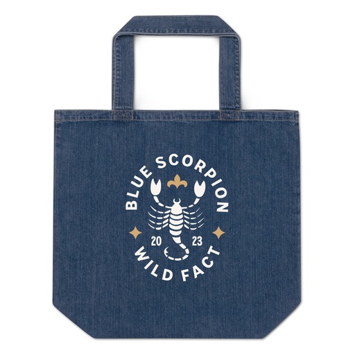 [ID: 528-G242] Blue Scorpion - Wildlife Animal Organic Denim Tote Bag