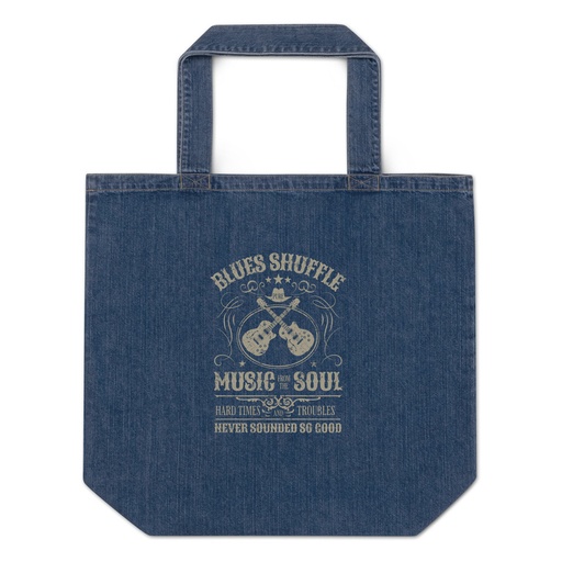 [ID: 528-G243] Blues Music from the Soul - Guitar Organic Denim Tote Bag